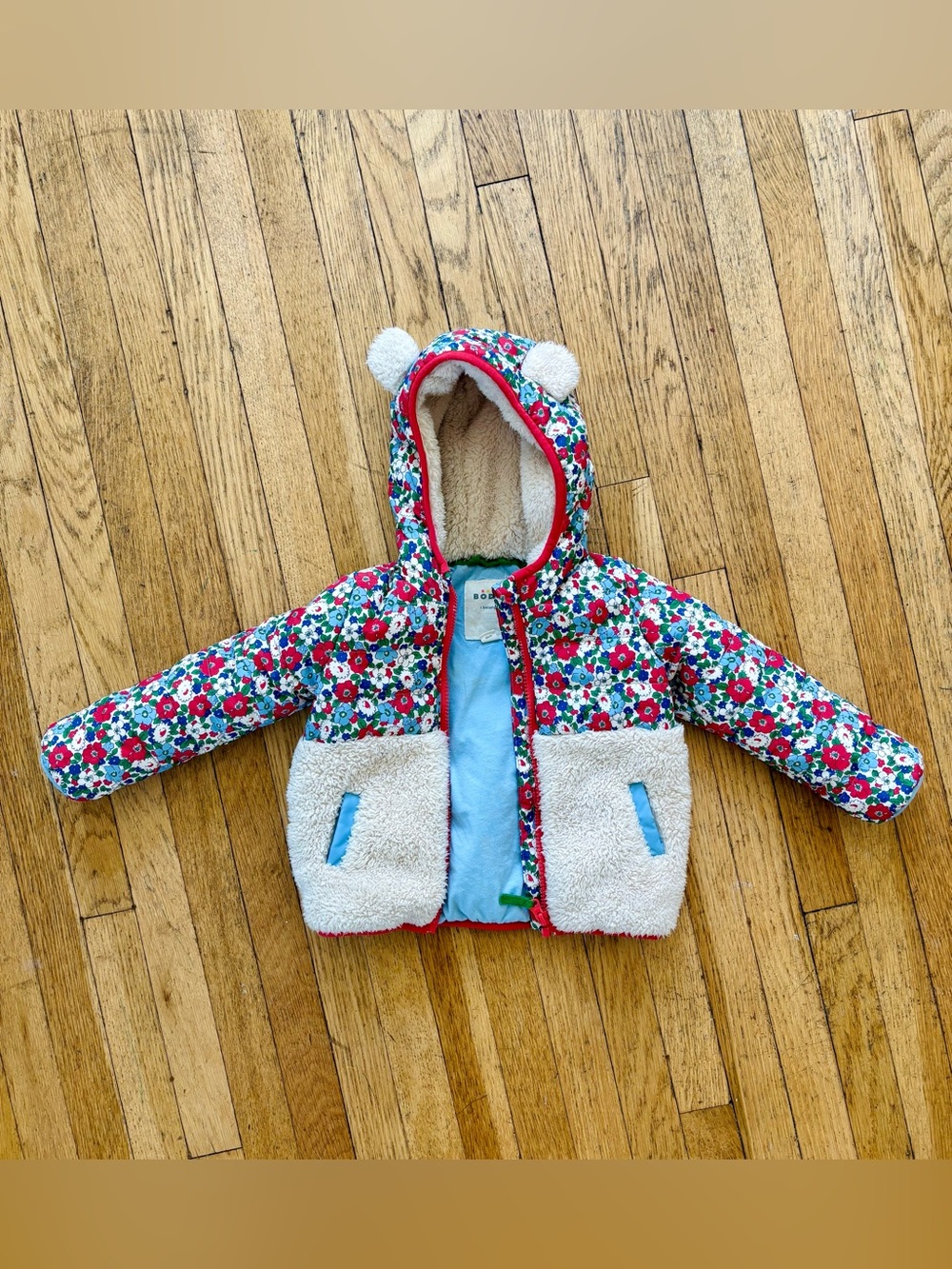 Mini Boden Mixed Borg Jacket